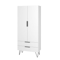 Manhattan Comfort 401AMC198 Beekman 67.32 Tall Cabinet with 6 Shelves in White